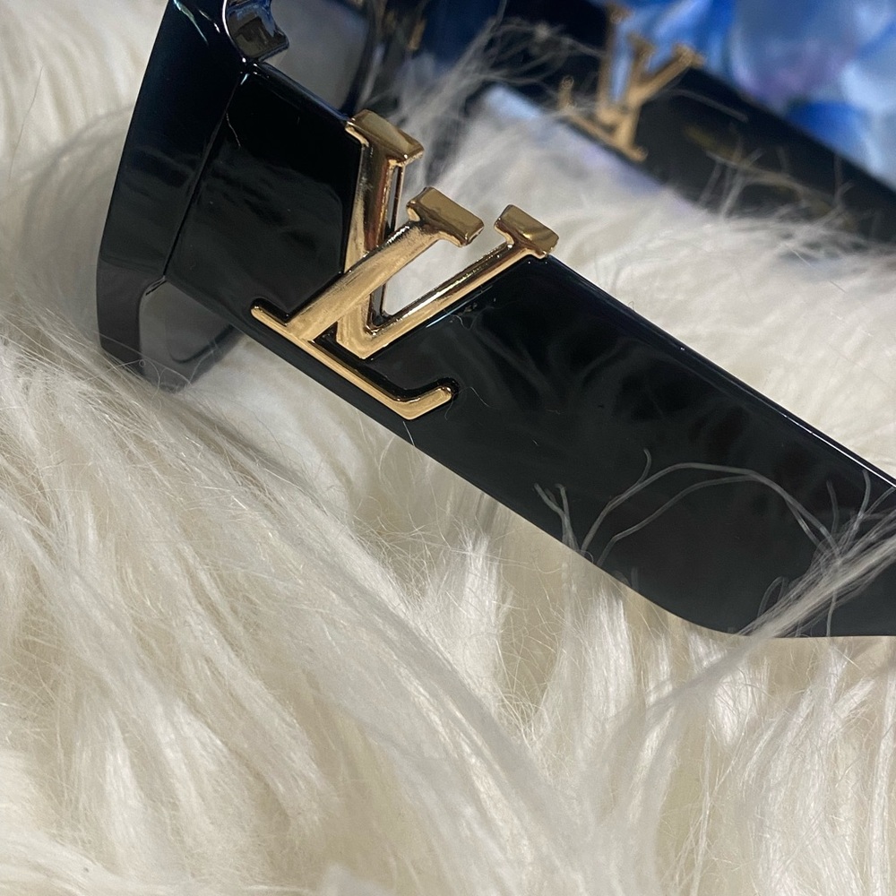 Black Sunglasses with Gold Accents